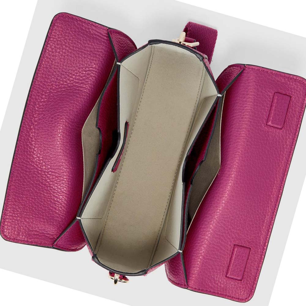 Women's Ecco Textureblock Saddle Shoulder Bags Pink | SG 393PJJ